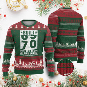 70th Birthday Ugly Christmas Sweater Built 70 Years Ago All Parts Original Gifts TS10 Red Green Print Your Wear