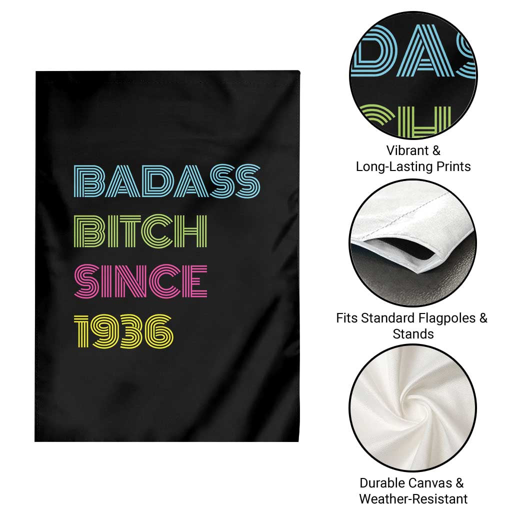 Funny 90th Birthday Garden Flag Retro Vintage Badass Bih Since 1936 TS10 Print Your Wear