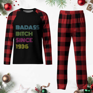 Funny 90th Birthday Plaid Pajama Set Retro Vintage Badass Bih Since 1936 TS10 Buffalo Plaid Print Your Wear
