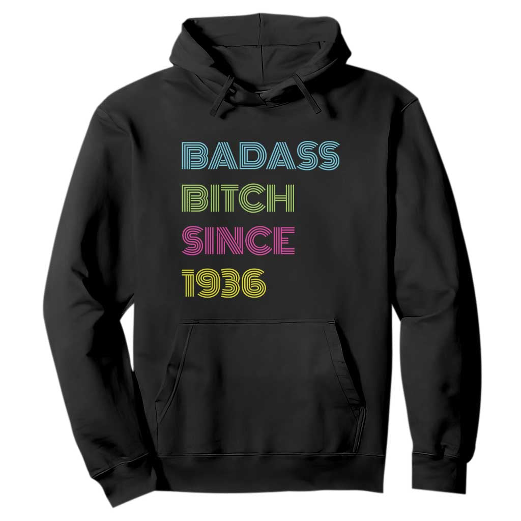 Funny 90th Birthday Hoodie Retro Vintage Badass Bih Since 1936 TS10 Black Print Your Wear