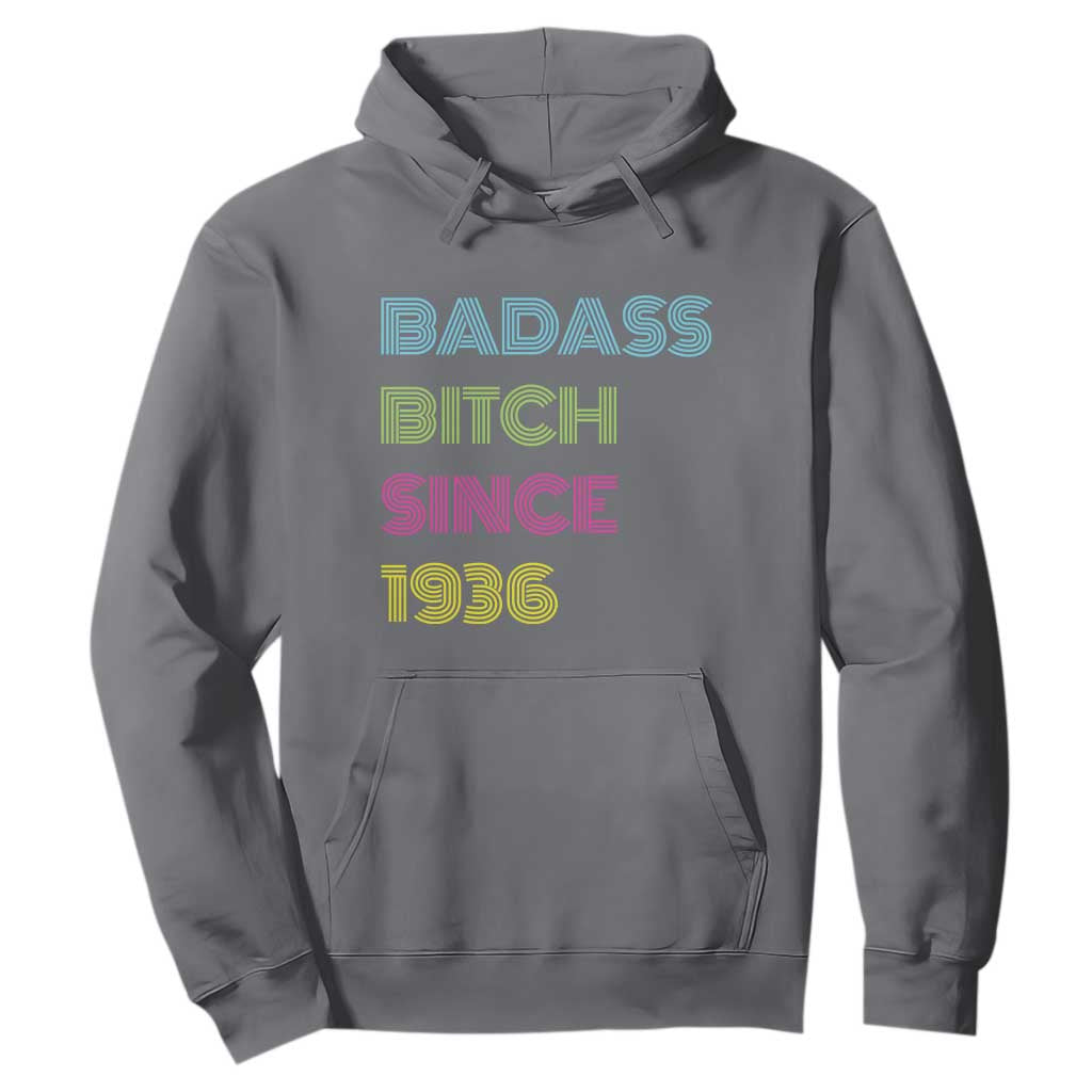 Funny 90th Birthday Hoodie Retro Vintage Badass Bih Since 1936 TS10 Charcoal Print Your Wear