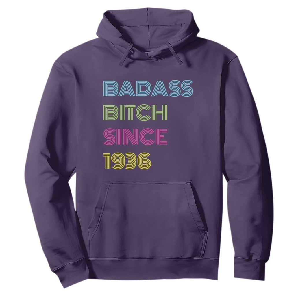 Funny 90th Birthday Hoodie Retro Vintage Badass Bih Since 1936 TS10 Purple Print Your Wear