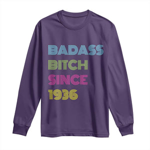 Funny 90th Birthday Long Sleeve Shirt Retro Vintage Badass Bih Since 1936 TS10 Purple Print Your Wear