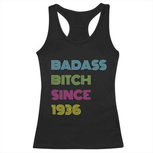 Funny 90th Birthday Racerback Tank Top Retro Vintage Badass Bih Since 1936 TS10 Black Print Your Wear
