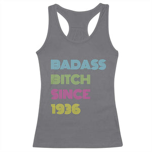 Funny 90th Birthday Racerback Tank Top Retro Vintage Badass Bih Since 1936 TS10 Charcoal Print Your Wear