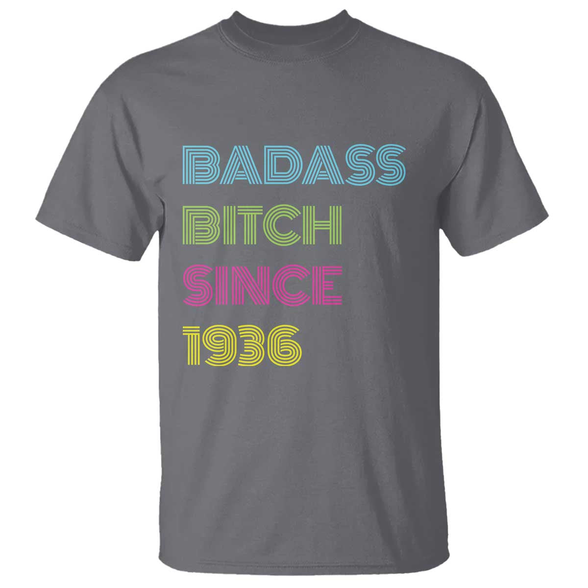 Funny 90th Birthday T Shirt Retro Vintage Badass Bih Since 1936 TS10 Charcoal Print Your Wear