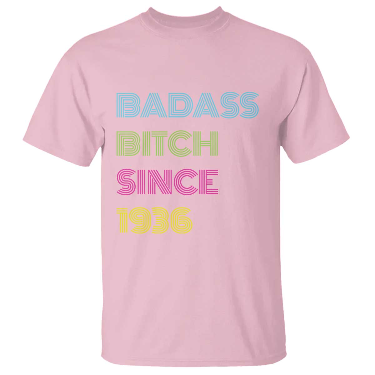 Funny 90th Birthday T Shirt Retro Vintage Badass Bih Since 1936 TS10 Light Pink Print Your Wear