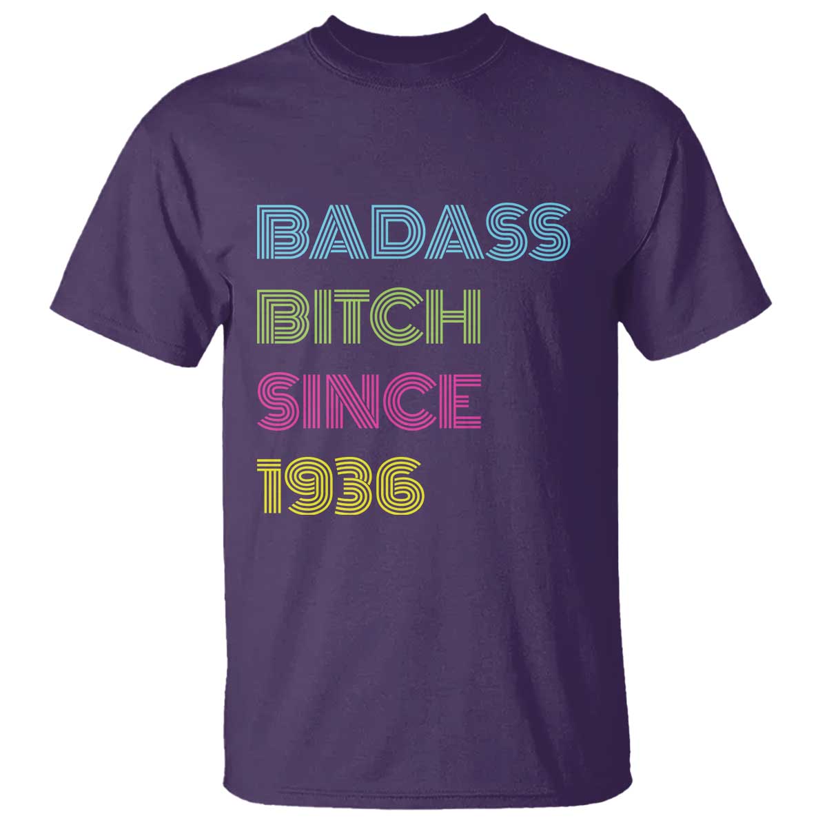 Funny 90th Birthday T Shirt Retro Vintage Badass Bih Since 1936 TS10 Purple Print Your Wear