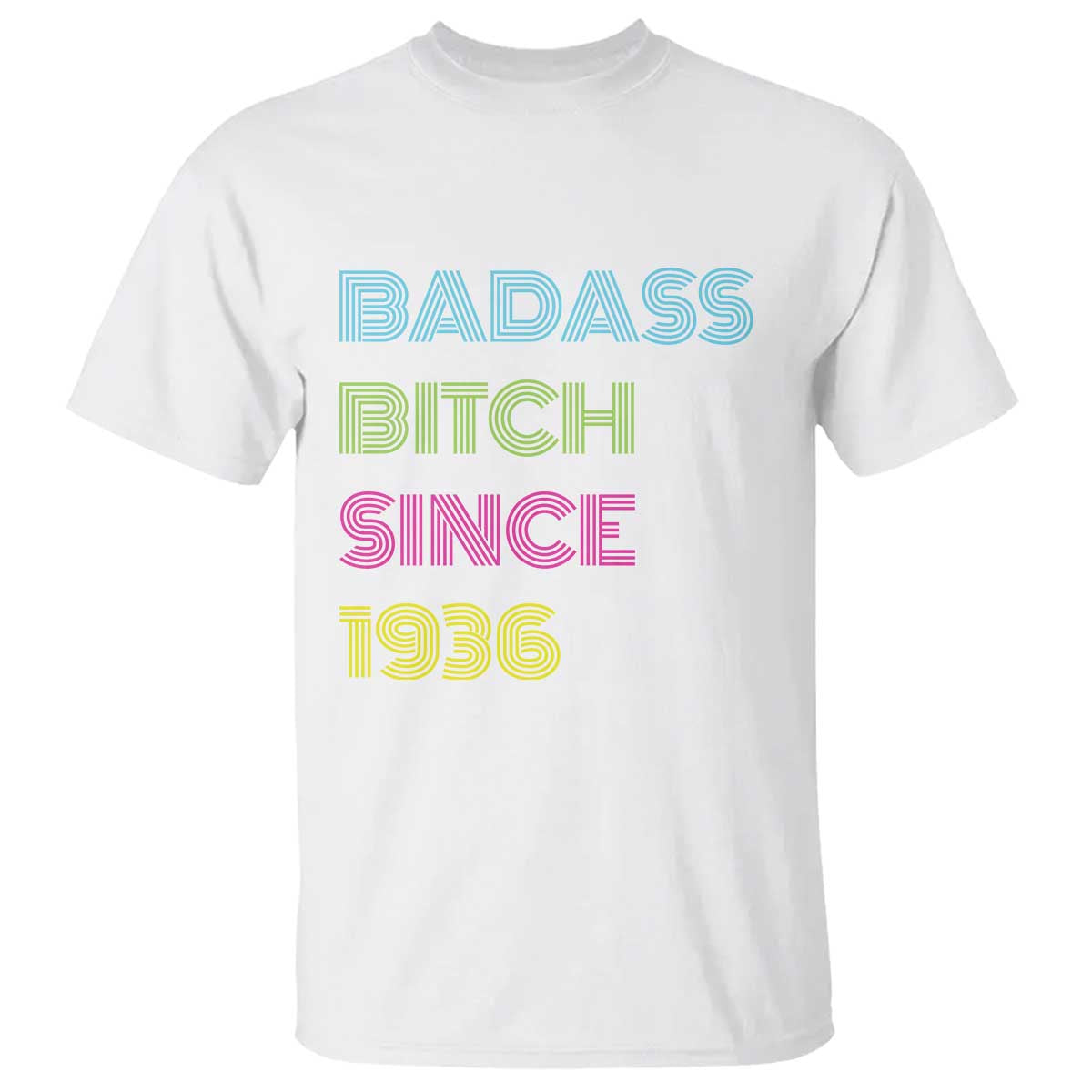 Funny 90th Birthday T Shirt Retro Vintage Badass Bih Since 1936 TS10 White Print Your Wear
