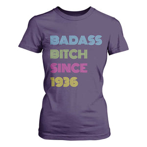 Funny 90th Birthday T Shirt For Women Retro Vintage Badass Bih Since 1936 TS10 Purple Print Your Wear