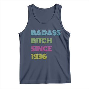 Funny 90th Birthday Tank Top Retro Vintage Badass Bih Since 1936 TS10 Navy Print Your Wear