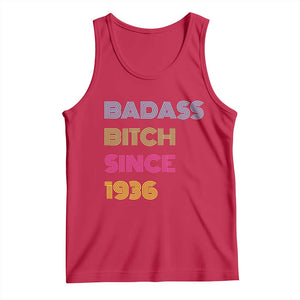Funny 90th Birthday Tank Top Retro Vintage Badass Bih Since 1936 TS10 Red Print Your Wear