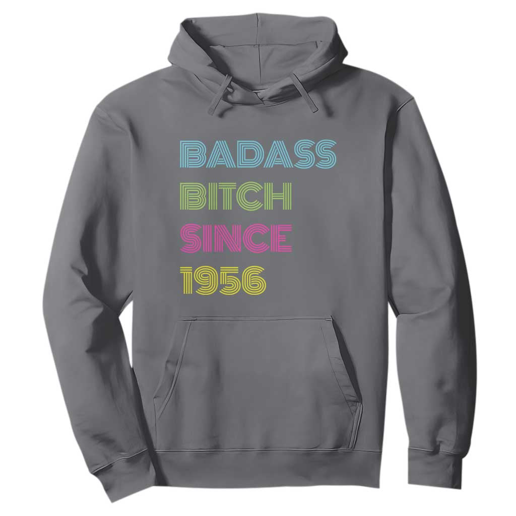 Funny 70th Birthday Hoodie Retro Vintage Badass Bih Since 1956 TS10 Charcoal Print Your Wear