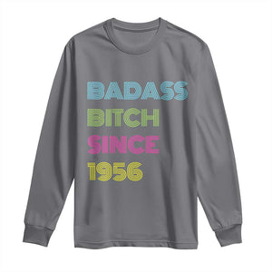 Funny 70th Birthday Long Sleeve Shirt Retro Vintage Badass Bih Since 1956 TS10 Charcoal Print Your Wear