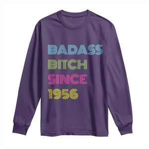 Funny 70th Birthday Long Sleeve Shirt Retro Vintage Badass Bih Since 1956 TS10 Purple Print Your Wear