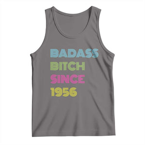 Funny 70th Birthday Tank Top Retro Vintage Badass Bih Since 1956 TS10 Deep Heather Print Your Wear