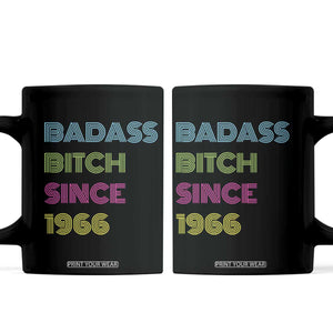 Funny 60th Birthday Coffee Mug Retro Vintage Badass Bih Since 1966 TS10 Black Print Your Wear