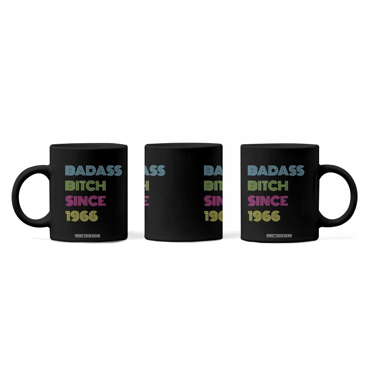 Funny 60th Birthday Coffee Mug Retro Vintage Badass Bih Since 1966 TS10 Print Your Wear
