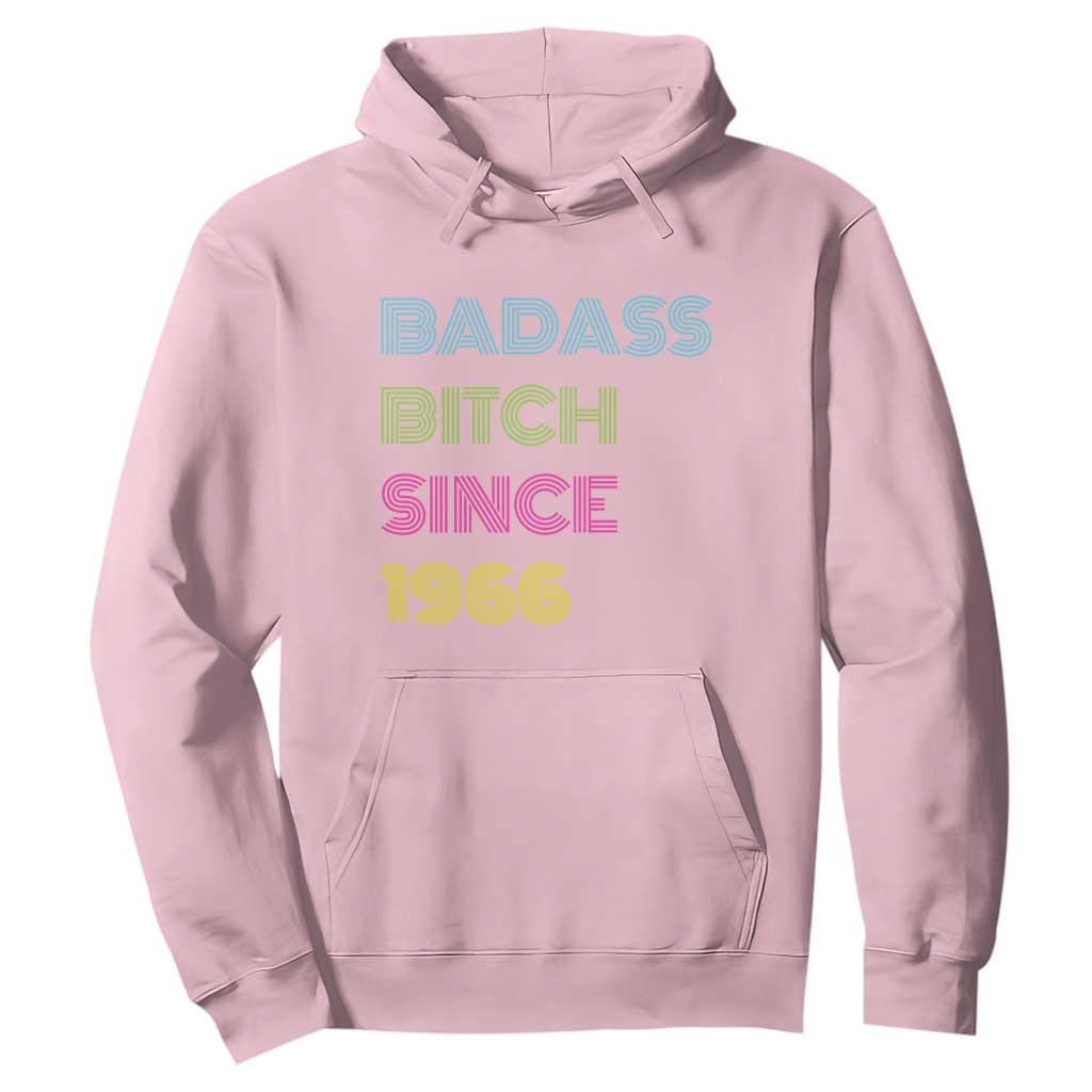 Funny 60th Birthday Hoodie Retro Vintage Badass Bih Since 1966 TS10 Light Pink Print Your Wear