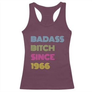Funny 60th Birthday Racerback Tank Top Retro Vintage Badass Bih Since 1966 TS10 Maroon Print Your Wear