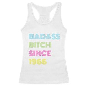 Funny 60th Birthday Racerback Tank Top Retro Vintage Badass Bih Since 1966 TS10 White Print Your Wear