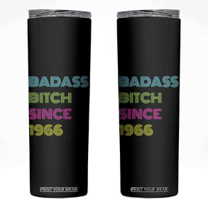 Funny 60th Birthday Skinny Tumbler Retro Vintage Badass Bih Since 1966 TS10 Black Print Your Wear
