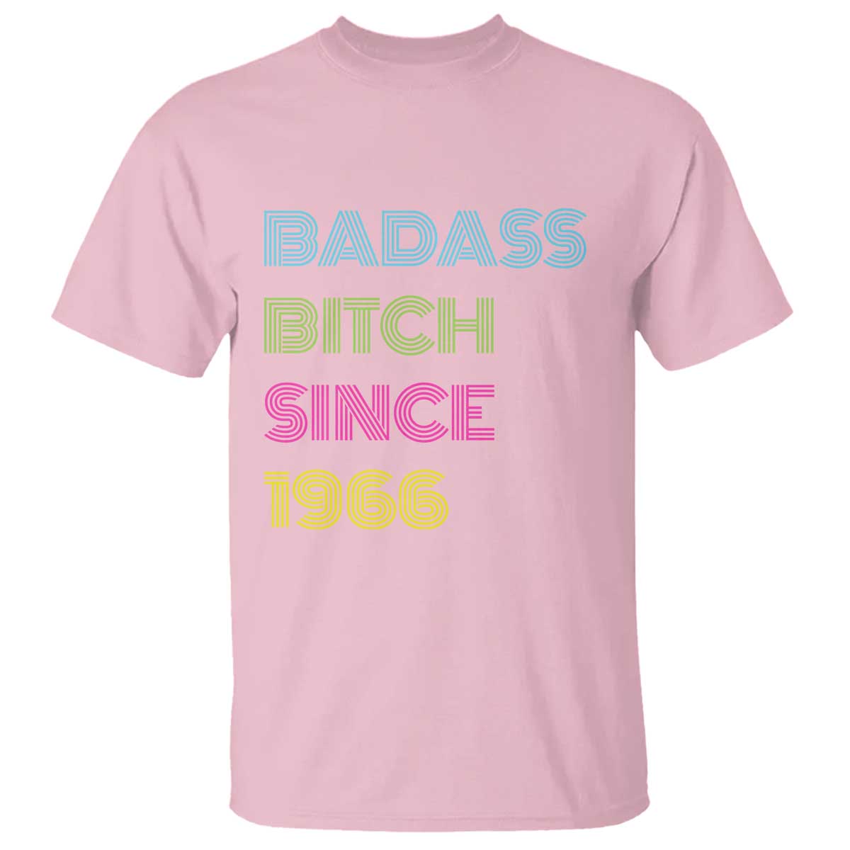 Funny 60th Birthday T Shirt Retro Vintage Badass Bih Since 1966 TS10 Light Pink Print Your Wear