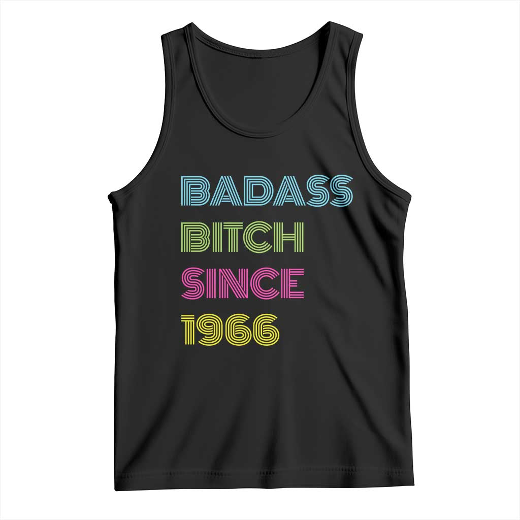 Funny 60th Birthday Tank Top Retro Vintage Badass Bih Since 1966 TS10 Black Print Your Wear