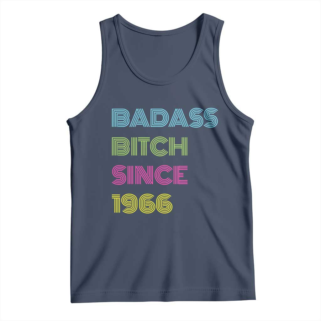 Funny 60th Birthday Tank Top Retro Vintage Badass Bih Since 1966 TS10 Navy Print Your Wear