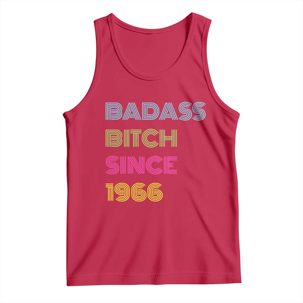 Funny 60th Birthday Tank Top Retro Vintage Badass Bih Since 1966 TS10 Red Print Your Wear