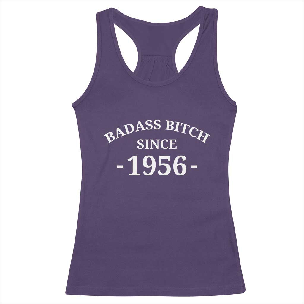 Funny 70th Birthday Racerback Tank Top Badass Bih Since 1956 TS10 Purple Print Your Wear
