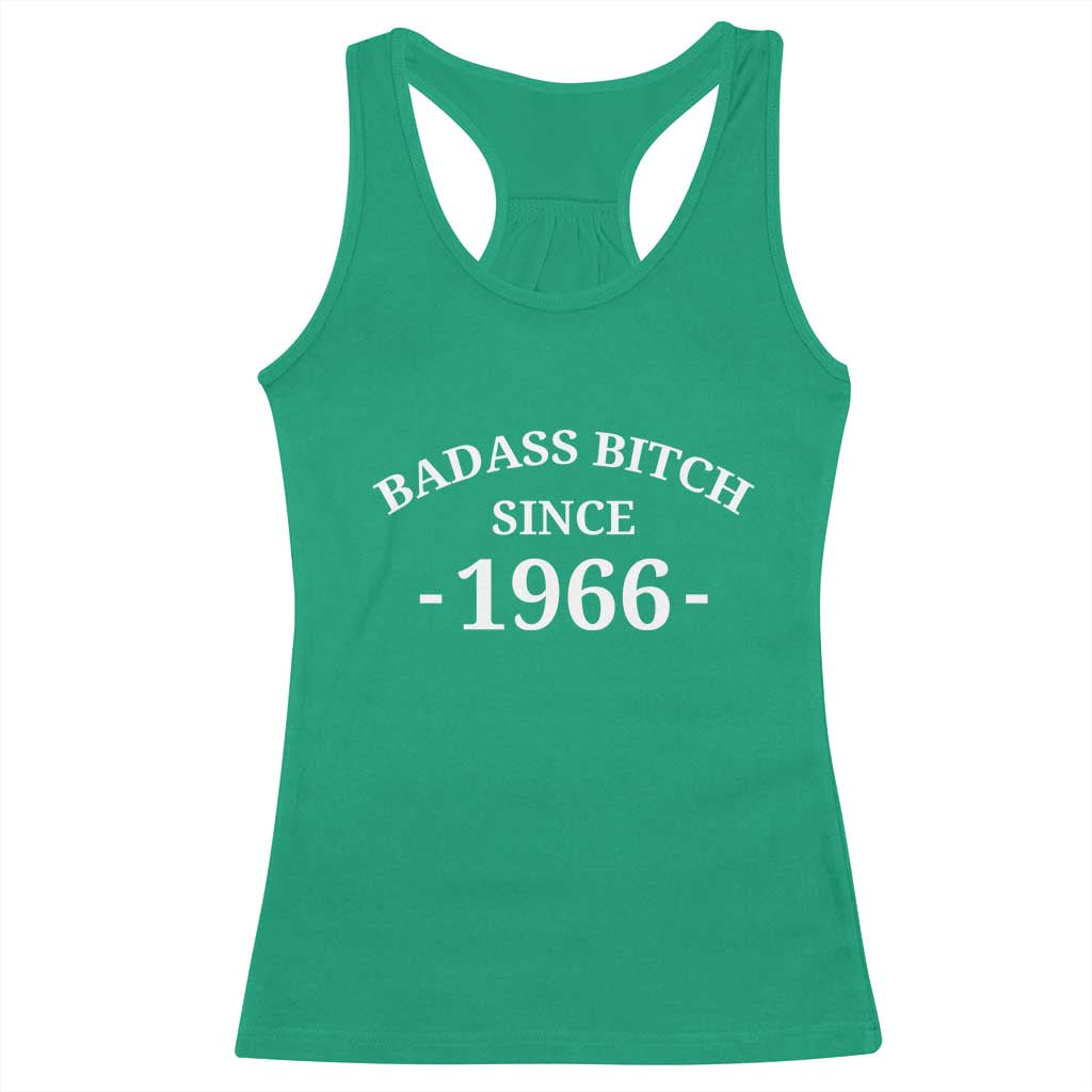 Funny 60th Birthday Racerback Tank Top Badass Bih Since 1966 TS10 Irish Green Print Your Wear