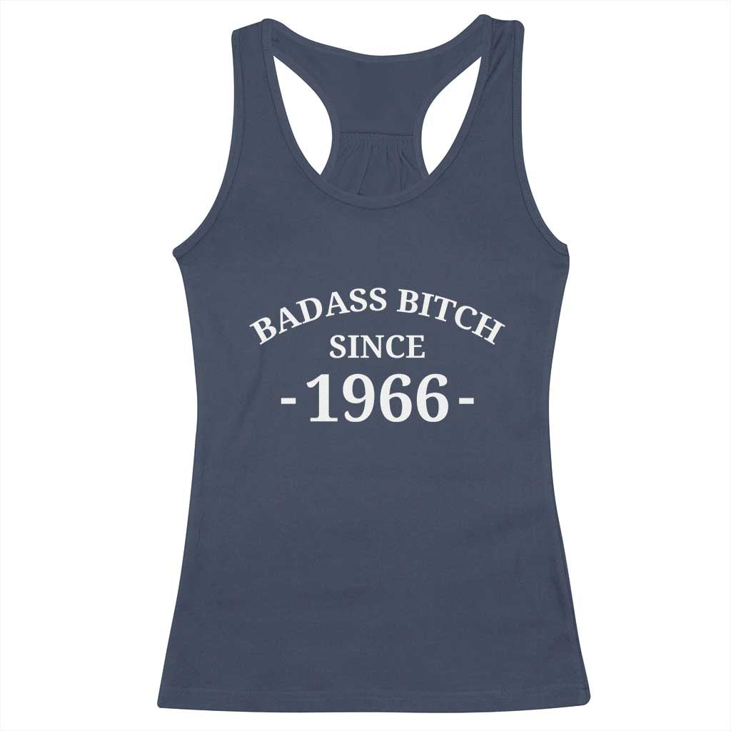 Funny 60th Birthday Racerback Tank Top Badass Bih Since 1966 TS10 Navy Print Your Wear