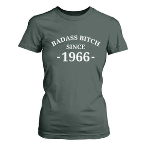 Funny 60th Birthday T Shirt For Women Badass Bih Since 1966 TS10 Dark Forest Green Print Your Wear