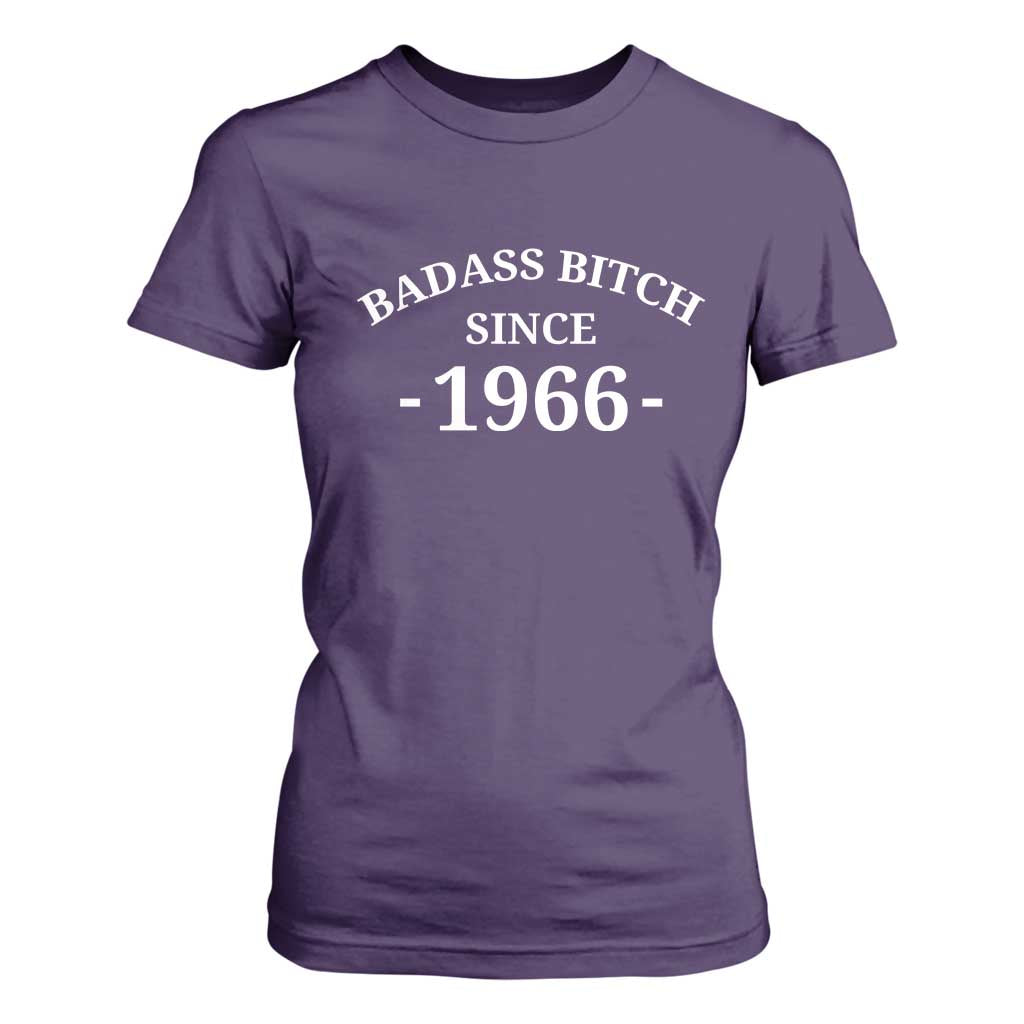 Funny 60th Birthday T Shirt For Women Badass Bih Since 1966 TS10 Purple Print Your Wear