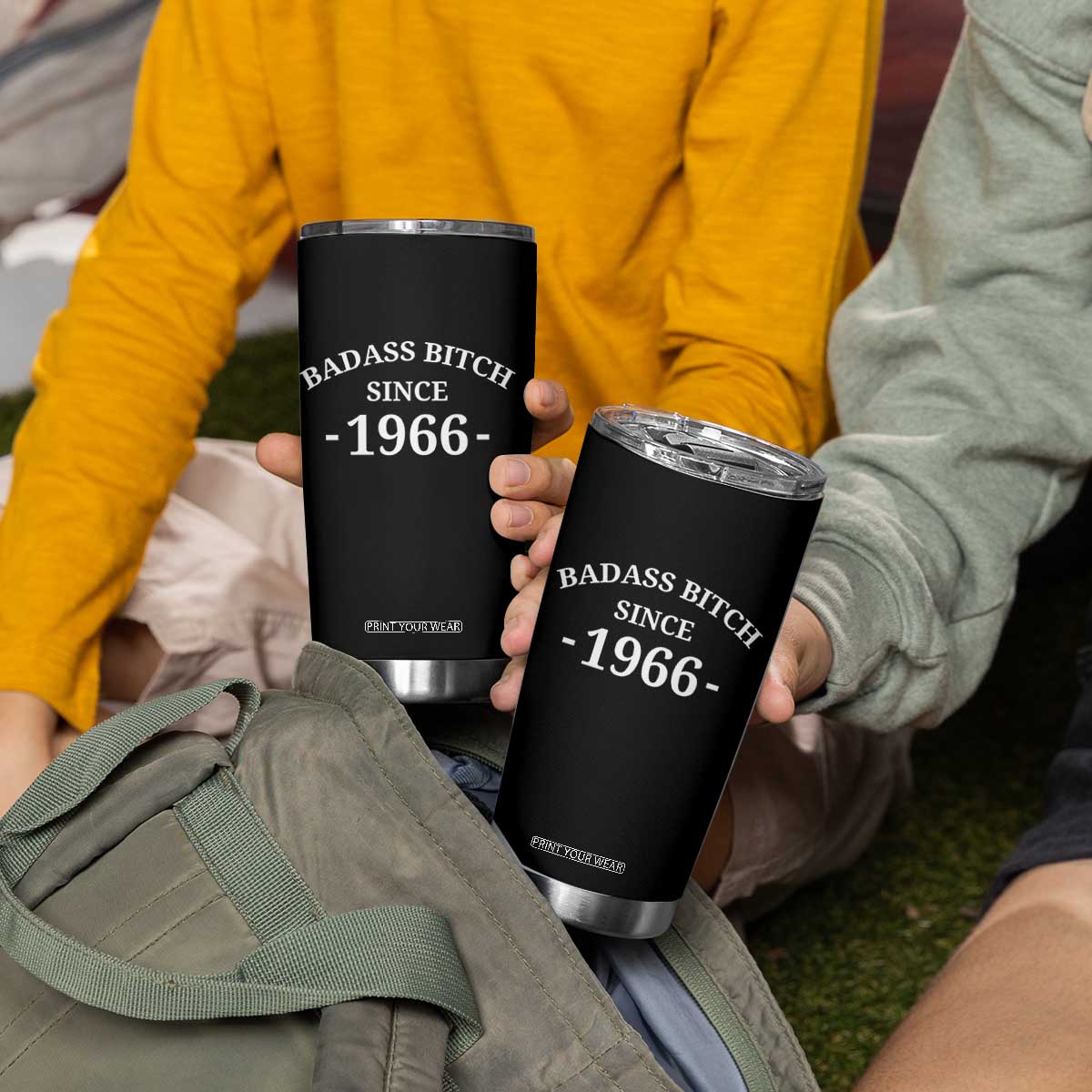 Funny 60th Birthday Tumbler Cup Badass Bih Since 1966 TS10 Print Your Wear