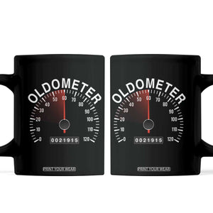 Funny 60th Birthday Coffee Mug Oldometer Odometer 60 Year Old Joke TS10 Black Print Your Wear