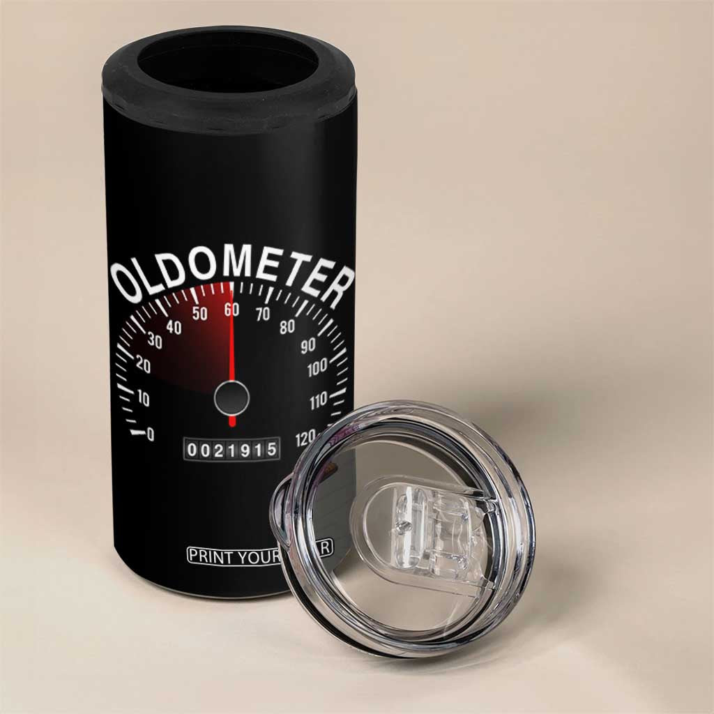 Funny 60th Birthday 4 in 1 Can Cooler Tumbler Oldometer Odometer 60 Year Old Joke TS10 Print Your Wear