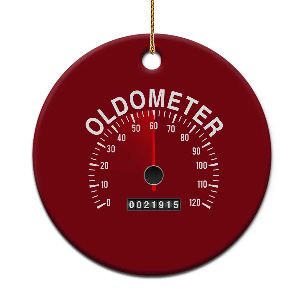 Funny 60th Birthday Ceramic Ornament Oldometer Odometer 60 Year Old Joke TS10 1pc Red Print Your Wear