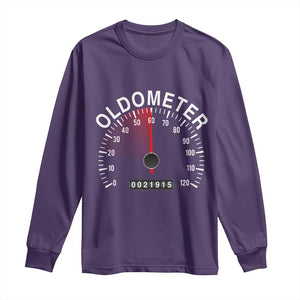 Funny 60th Birthday Long Sleeve Shirt Oldometer Odometer 60 Year Old Joke TS10 Purple Print Your Wear