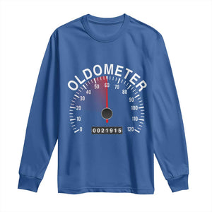 Funny 60th Birthday Long Sleeve Shirt Oldometer Odometer 60 Year Old Joke TS10 Royal Blue Print Your Wear