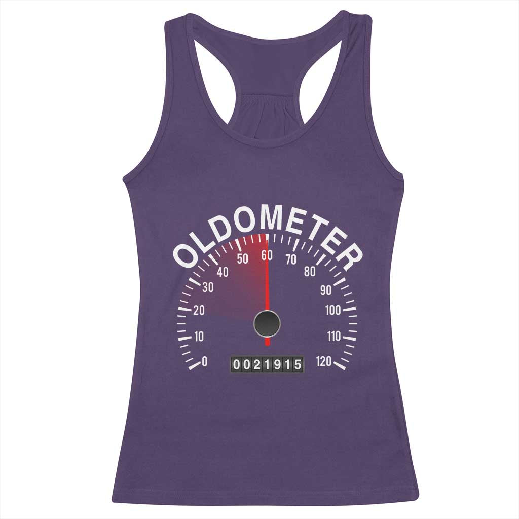 Funny 60th Birthday Racerback Tank Top Oldometer Odometer 60 Year Old Joke TS10 Purple Print Your Wear