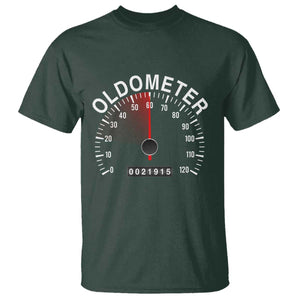 Funny 60th Birthday T Shirt Oldometer Odometer 60 Year Old Joke TS10 Dark Forest Green Print Your Wear