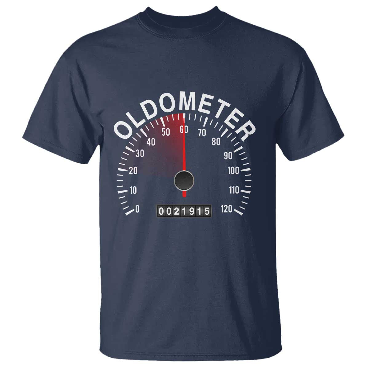 Funny 60th Birthday T Shirt Oldometer Odometer 60 Year Old Joke TS10 Navy Print Your Wear