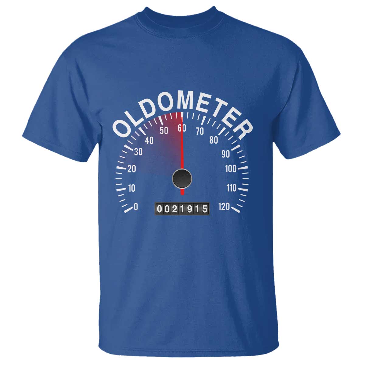 Funny 60th Birthday T Shirt Oldometer Odometer 60 Year Old Joke TS10 Royal Blue Print Your Wear