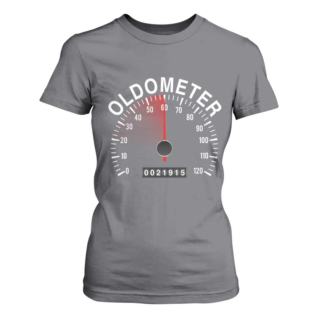 Funny 60th Birthday T Shirt For Women Oldometer Odometer 60 Year Old Joke TS10 Charcoal Print Your Wear