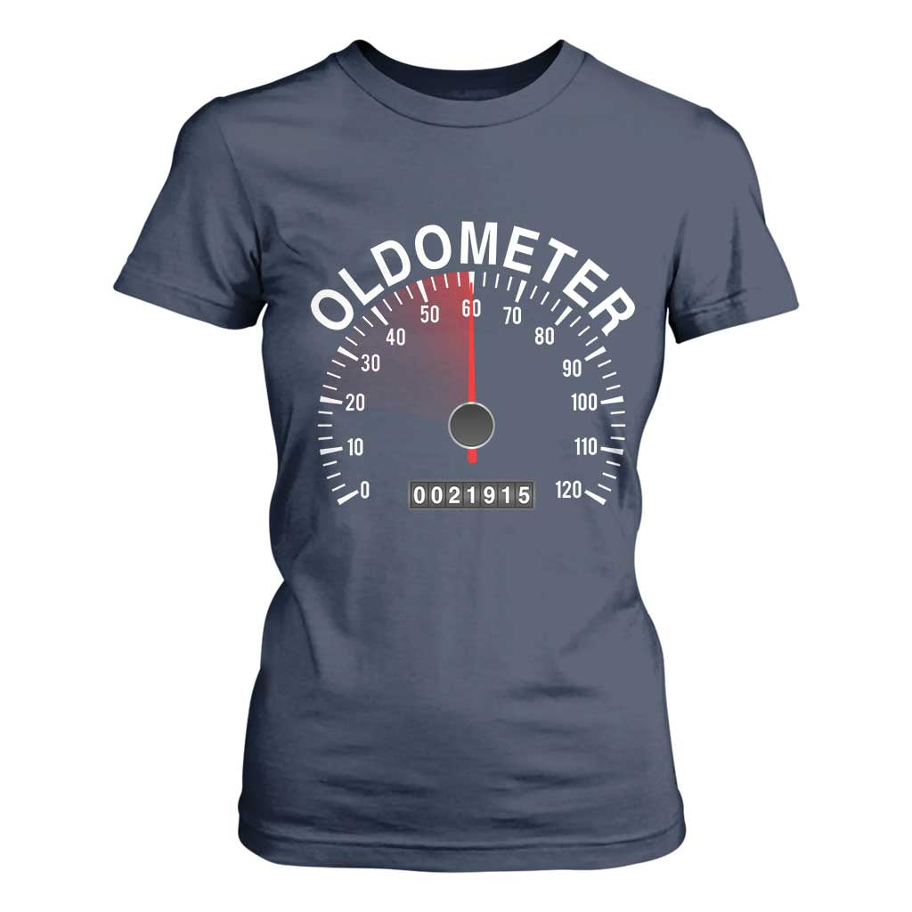 Funny 60th Birthday T Shirt For Women Oldometer Odometer 60 Year Old Joke TS10 Navy Print Your Wear