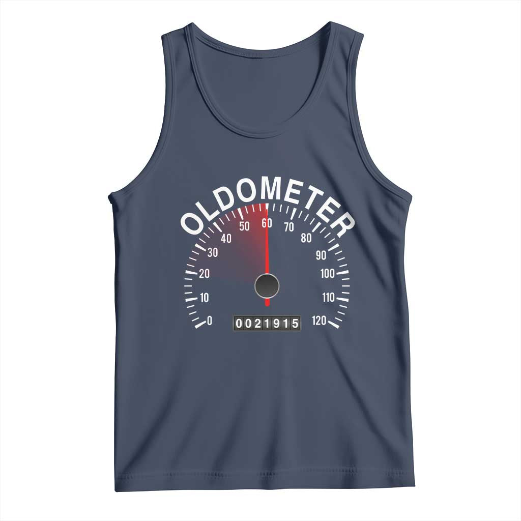 Funny 60th Birthday Tank Top Oldometer Odometer 60 Year Old Joke TS10 Navy Print Your Wear