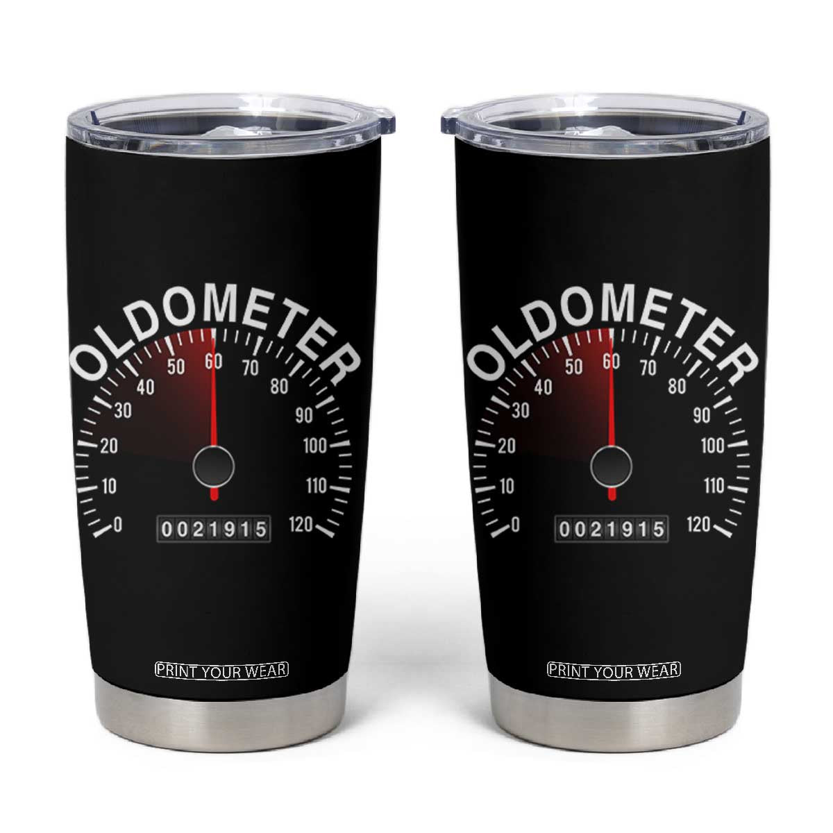 Funny 60th Birthday Tumbler Cup Oldometer Odometer 60 Year Old Joke TS10 Black Print Your Wear