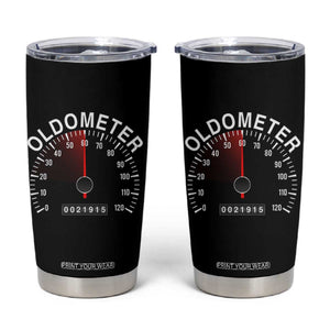 Funny 60th Birthday Tumbler Cup Oldometer Odometer 60 Year Old Joke TS10 Black Print Your Wear